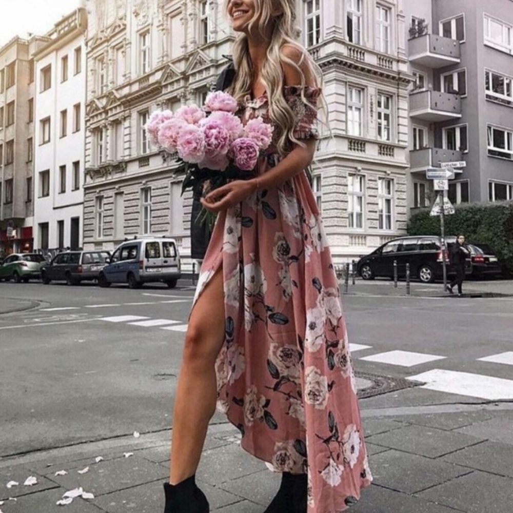 Frill Maxi Boho Dress